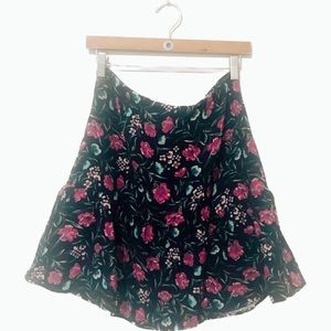 Flounced floral skirt